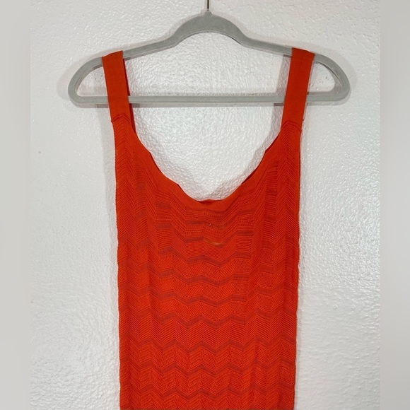 Fuzzi by Jean Paul Gaultier Orange Bodycon Sleeveless Mini Dress Women’s Medium - Picture 2 of 9